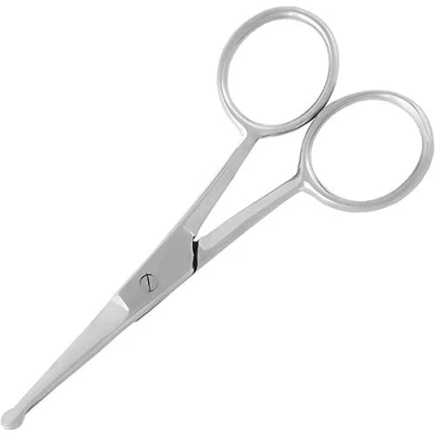 Imagen de Tijeras de uñas para cutículas, punta redondeada, extrafuertes, multiusos, acero inoxidable, nariz, cabello, cejas, pestañas, piel seca