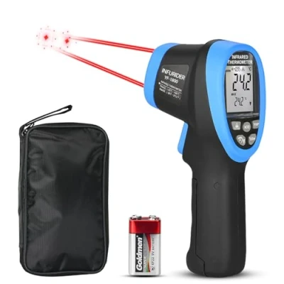 Imagen de INFURIDER YF 1800 Termómetro Láser Infrarrojo( 58F 3272F),Pistola de Temperatura Digital Sin Contacto DS 50:1,Pirómetro IR con Emisividad Ajustable,Medir Alta para la Industria