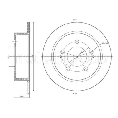 Imagen de METELLI Disco de freno SSANGYONG: ACTYON 1, Kyron SUV 299,0mm 10,4mm 5 macizo 23 1561C Discos freno,