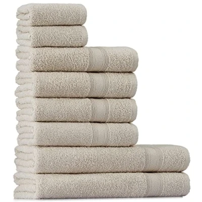 Imagen de Tuiste Juego de Toallas Beige 8 Piezas, 2 Baño (70x140) + 4 Manos (50x90) para la Cara (30x50), Súper Suave y Altamente Absorbente, Lujosas 100% algodón