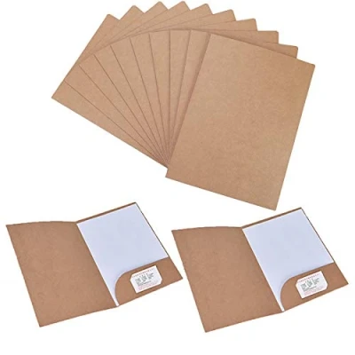 Imagen de carpeta de papel kraft, 12 piezas documentos a4, para archivador, kraft a4 llevar documentos, presentaciones, contratos o informes, color marrón