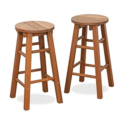 Imagen de Furinno Taburete De Bar con Arco Promocional Madera Noble Tioman, Juego 2, Natural