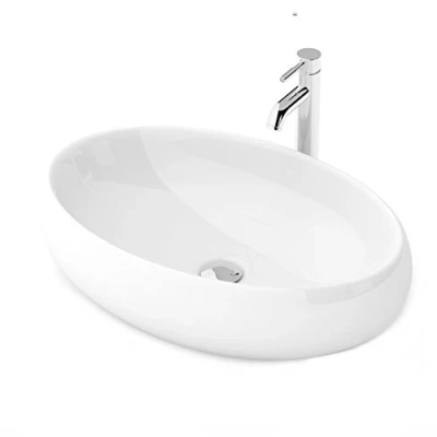 Imagen de Rea Lavabo sobre Encimera Melania de baño 405 x 600 145 mm Cerámica (Blanco)