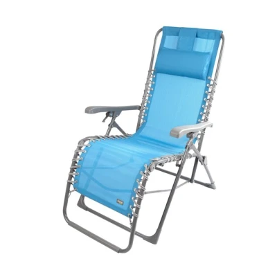 Imagen de AKTIVE 61079 Silla de Playa Plegable antivuelco, Estable, Resistente, Peso máximo 150 kg., Material textileno, reclinable con Ajuste posición, Medidas 52 x 73 106 cm
