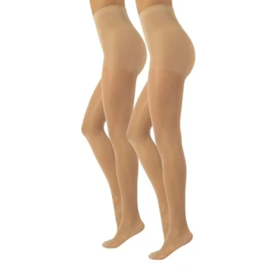 Imagen de CALZITALY Medias de Descanso, Panty Compresión Fuerte Factor 10 mm/Hg 70 DEN Negro, Natural, Azúl S, M, L, XL Calcetería Italiana (XL, 2 X Natural)