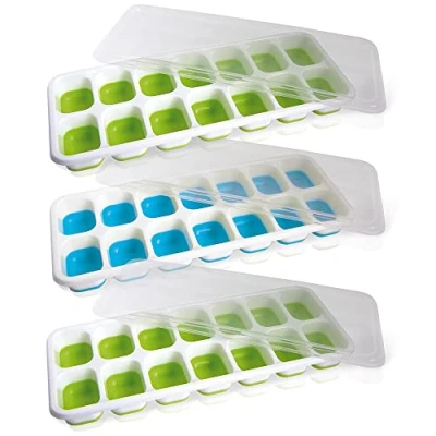 Imagen de VB VIN BOUQUET FIE 965 Molde para 14 hielos rectanguales, pack de 3, 1 Azul y 2 Verdes
