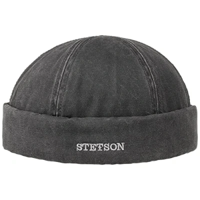 Imagen de Stetson Gorro Docker Old Cotton Winter Hombre de Invierno con Vuelta, Gorra Docker, Forro, Cerrado por atrás, Forro otoño/Invierno L (58 59 cm) Negro