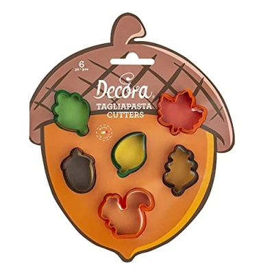 Imagen de DECORA 0255213 SET 6 CORTADORES DE PLASTICO MINI HOJAS OTONO