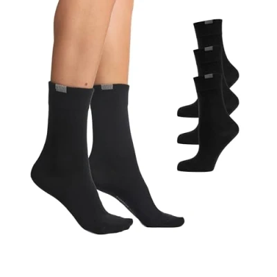 Imagen de Nur Die 487819/Damen Passt Perfekt Socken 3er Calcetines, Opaco, Schwarz (Schwarz 940), 35/38 (Pack de 3) para Mujer