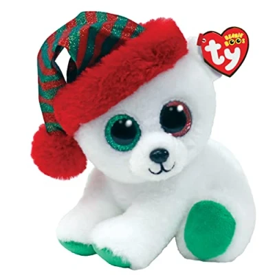Imagen de TY Paxton Polar Bear Beanie Boo Regular Navidad 2022 Baby Peluche Suave Coleccionable