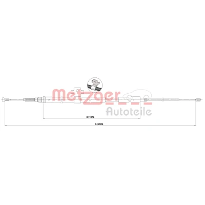Imagen de METZGER 1.PE003 Cable de Freno Mano Atrás izquierda 2004/1076 Discos