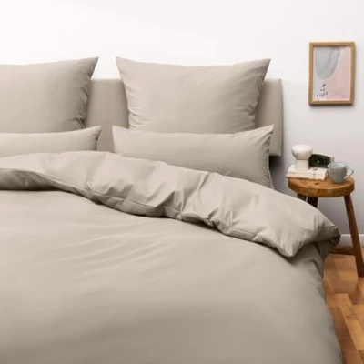 Imagen de Blumtal Juego de Funda Nordica Cama 135 Microfibra Edredon 220x220 y 2 Fundas Almohada 70x40, Certificado Oeko Tex, Muy Suave Transpirable Taupe