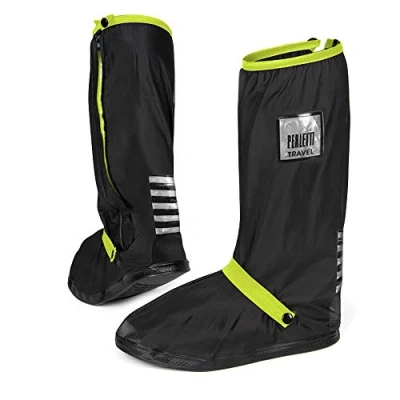 Imagen de PERLETTI Cubre Zapatos Impermeable Lluvia Hombre Mujer Cubrezapatos Protector de Zapatillas Impermeables Negro Calzado Cubrebotas Nieve PVC Anti Barro Reutilizables (S 36/39, Verde Lima)