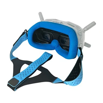 Imagen de DJFEI Accesorios FPV Combo Drone, Almohadilla para los Ojos de la Placa Frontal dji Goggles V2, Correa Cabeza Banda Drone V2 (Azul)