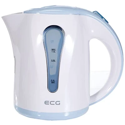 Imagen de ECG RK 1022 Blue Hervidor de agua (1 litro), color azul y blanco
