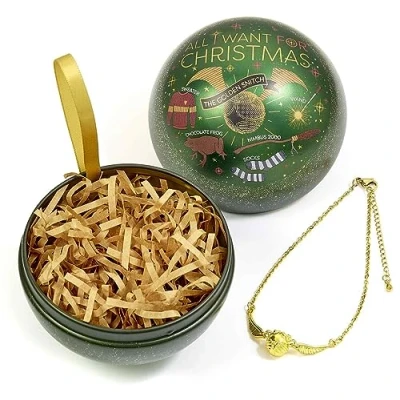 Imagen de Harry Potter Golden Snitch en Bola de Navidad Mujer Pulsera Dorado Aleación Zinc