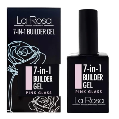 Imagen de LaRosa 7 en 1 BUILDER Gel in a bottle Constructor Uñas botella 15ml PINK GLASS