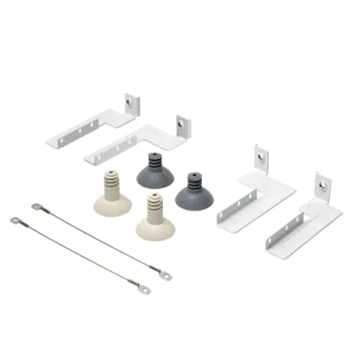 Imagen de AEG Kit de Montaje en Columna BR12 Accesorios para lavadoras y Secadoras Anclajes 52 a 67 cm Incluye Brida Seguridad Máxima Estabilidad Cuidado la Ropa