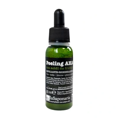 Imagen de La Saponaria AHA Peel, Exfoliante, Limpieza Profunda, Manchas, Antienvejecimiento, Piel Apagada, Renovación Cutánea, Natural, Vegano, Libre de Crueldad Animal, Envase Reciclado, Orgánico, 30ml