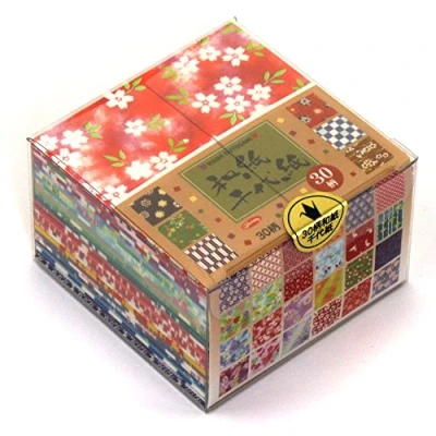 Imagen de Papel Origami Pack de Washi estampado (Washi Chiyogami) 30 patrones surtidos 12 hojas cada patrón Reverso blanco 360 en total 7,5cm x