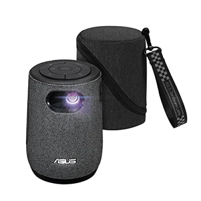Imagen de ASUS ZenBeam Latte Proyector LED portátil HD, 300 lúmenes, HDMI y USB C 1280 x 720 32 dB, altavoces Bluetooth de 10 W, sonido por Harman Kardon, batería integrada, A HDMI, Gris