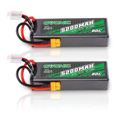 Imagen de OVONIC 3S Batería de polímero litio (80 C, 5200 mAh, 11,1 V, con conector XT60, 2 unidades)