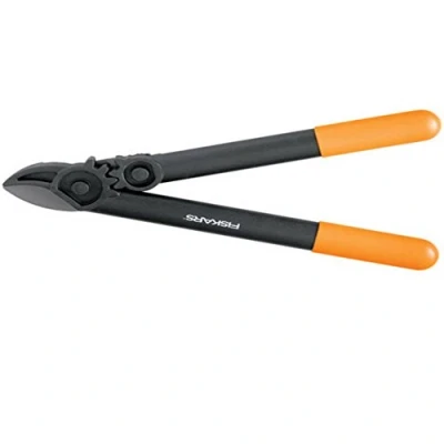 Imagen de Fiskars Podadera con yunque para madera seca y dura, Sistema cremallera PowerGear II, Diámetro corte: 3,5 cm, Cuchillas acero templado antiadherente, Longitud: 39 Negro/Naranja, L31, 1000581
