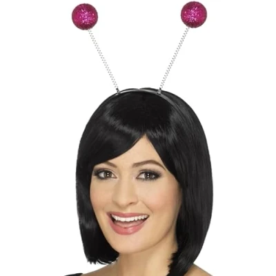 Imagen de Smiffys Antena de bolas con purpurina, rosado