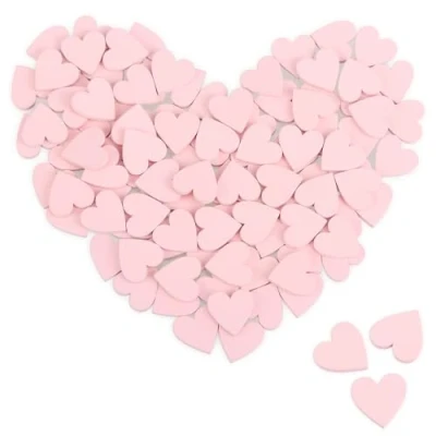 Imagen de com four® 200x Mini Decoraciones dispersas en Forma de corazón Corazones Madera Rosa para Manualidades decoración Mesa Bodas (Corazones/Rosa 100 Piezas)