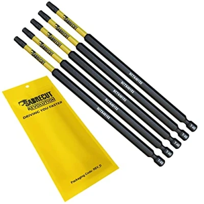 Imagen de 5 x SabreCut SCTX40152_5 152 mm T40 TX40 Juego de puntas destornillador impacto magnético Torx Heavy Duty Compatible con Dewalt Milwaukee Bosch Makita y más