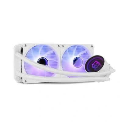Imagen de NOX XTREME PRODUCTS HUMMER M 240 Refrigeración líquida ARGB, Intel y AMD, 2 ventiladores 120mm control PMW, bomba con base de cobre efecto espejo infinito, radiador doble aluminio, color blanco