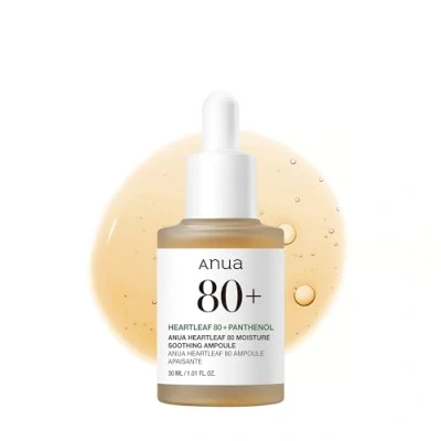 Imagen de ANUA Heartleaf 80% Ampolla calmante 30 ml / 1.01 fl.oz. Calm Serum Hidratante Pantenol B5 Esencia de tratamiento para pieles mixtas, sensibles y normales, cuidado la piel coreano