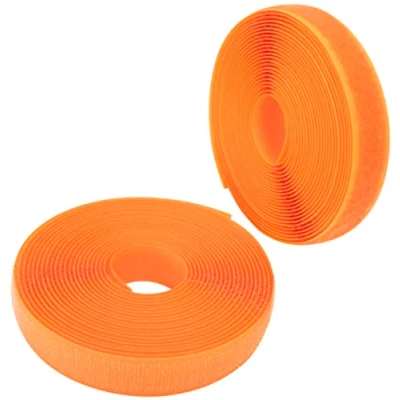 Imagen de AERZETIX C65909 Cinta/rollo de scratch 20mm 5 metros auto agarre organizador/sujetacables tira enganche bolsa prenda correa color: naranja en poliamida y poliéster