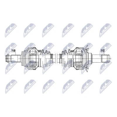 Imagen de NTY NPW BM 224 Árbol de Transmisión Eje trasero, derecha 828mm automática