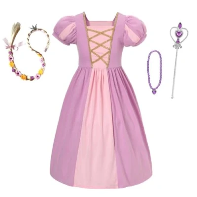 Imagen de Lito Angels Disfraz Vestido de Princesa Rapunzel con Accesorios Ropa Fiesta para Bebés Niñas, Talla 12 18 meses, Púrpura (Número etiqueta 80)
