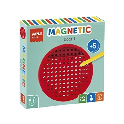 Imagen de APLI Kids 19088 Pizarra educativa magnética MINI circular (Ø141 x 25 mm) Incluye lápiz imantado y fichas ejemplo
