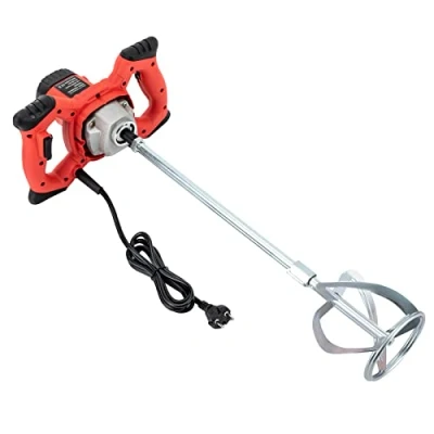 Imagen de Begoniape mezclador de mortero 1500 W, hormigón, cemento, mortero, agitador, agitador industrial, batidor manual, 6 velocidades, para carne, harina