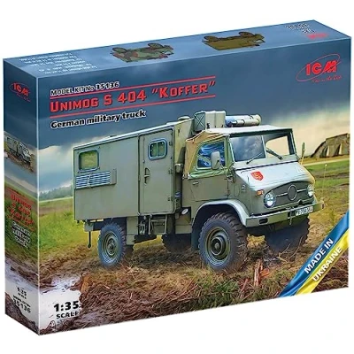 Imagen de ICM ICM35136 1:35 Unimog S 404 con Cuerpo de Caja, Kit Modelo camión Militar alemán