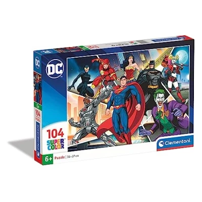 Imagen de Clementoni 104pzs Does Not Apply 104 Piezas DC Comics, Puzzle Infantil Personajes superhéroes y Villanos, a Partir de 5 años (25722), Multicolor, M
