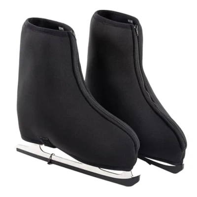 Imagen de Skates Cover,Rollschuhe und Eistschuhe Überzieher Thermo,isolierte Neoprens Warm Skate Covers für Eislauflaufund Eiskunstlauf,Unisex Überziehsocke Rollschuhe,Eistschuhe Schoner (Schwarz, XL)