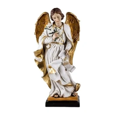 Imagen de DRW Figura Arcangel San Gabriel Resina Pintada a Mano 30 cm