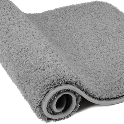Imagen de wyewye Alfombrilla de baño microfibra, alfombra 2 cm, súper absorbente, 60 x 90 color gris
