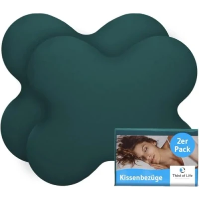Imagen de Funda de Almohada diseñada para la ACAMAR 92% algodón 8% Elastano Ajuste Cierre con Cremallera Pack Doble, Verde Marino