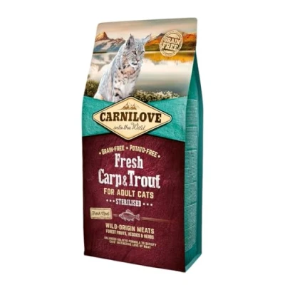 Imagen de Carnilove Fre Carp &amp; Trout Sterilise Comida Deshidratada Para Gato 2 Kg Paquete de 23 x 86.96 gr Total: 2000