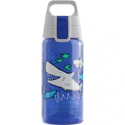 Imagen de SIGG VIVA ONE Blue Whale cantimplora infantil (0.5 L), botella transparente sin sustancias nocivas y con tapa hermética, para niños usar una mano
