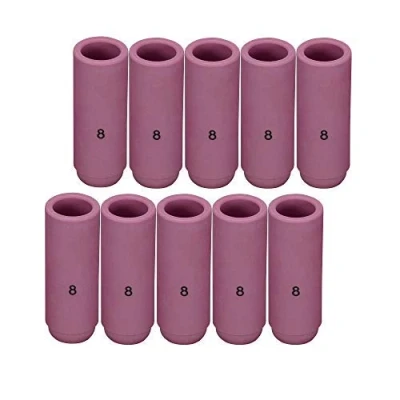Imagen de RIVERWELD TIG Boquillas de alúmina Cubierta Taza protectora cerámica 10N46 No.8 D12.5 x 47 mm Ajuste SR WP 17 18 26 Antorcha soldadura 10pk