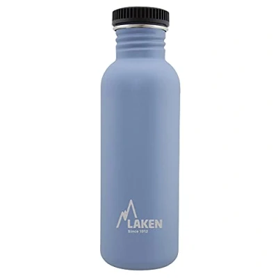 Imagen de LAKEN Botella de Agua Acero Inoxidable (0,75L Azul) con Tapón Basic Para Niños y Adultos/Para Gimnasio Deportes Reutilizable Reciclable