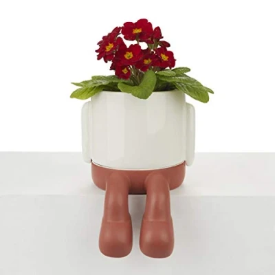 Imagen de Balvi Maceta MrDangly Color Rojo y Blanco Tiesto para Plantas en Forma de Personaje simpático con Rec