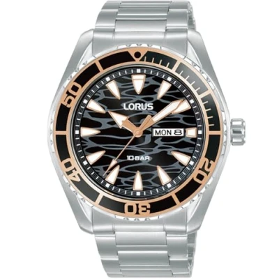 Imagen de Lorus Reloj Analógico de Cuarzo para Hombre con Pulsera Acero Inoxidable, Plata/Negro