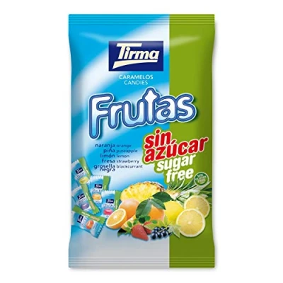 Imagen de Tirma Caramelos de Frutas sin Gluten Azúcar Bolsa Duros Envasados Individualmente 150g